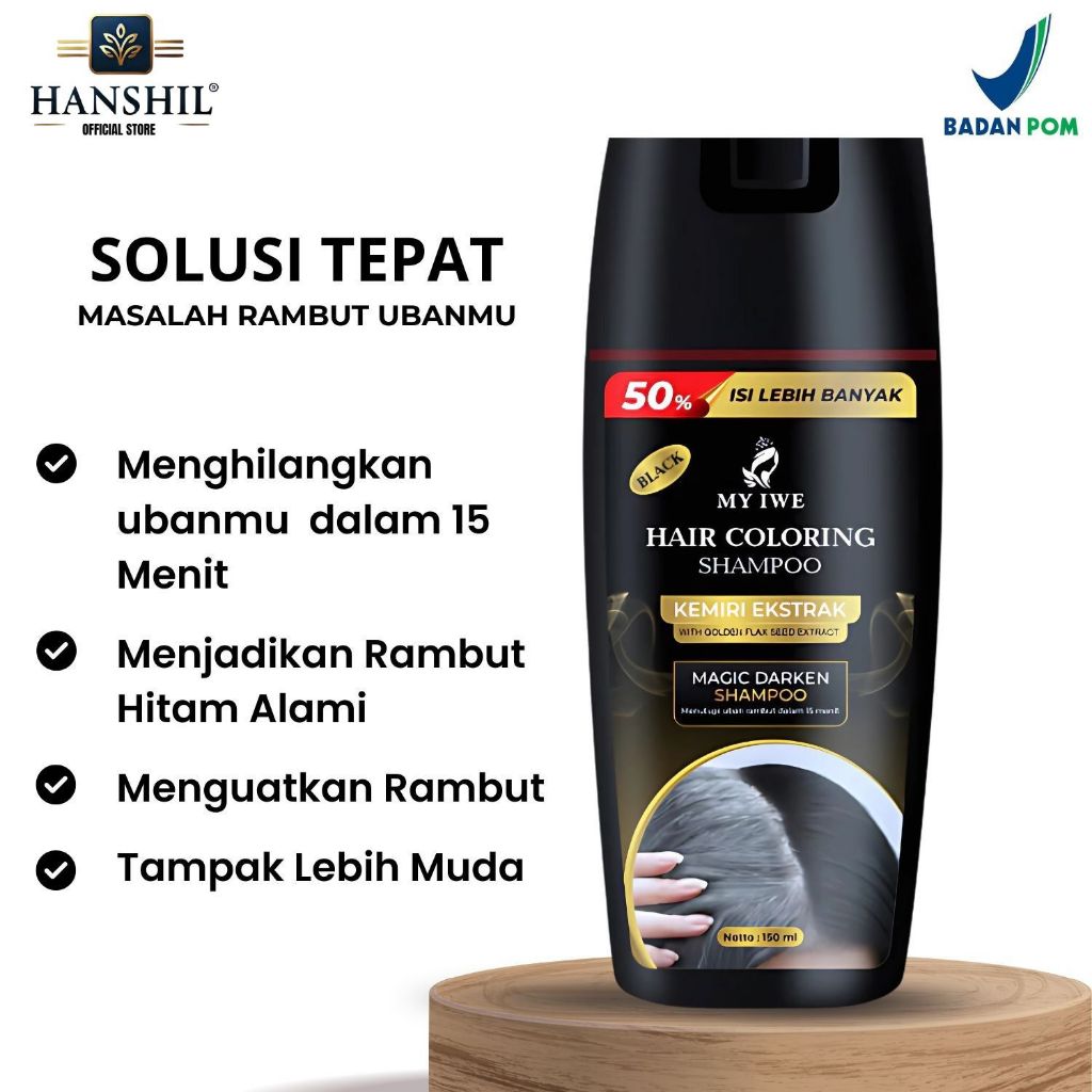 My Iwe Hair Coloring Shampoo 150 Ml Shampoo Penghitam Rambut Uban PAKET Penghitam Rambut Uban Shampo