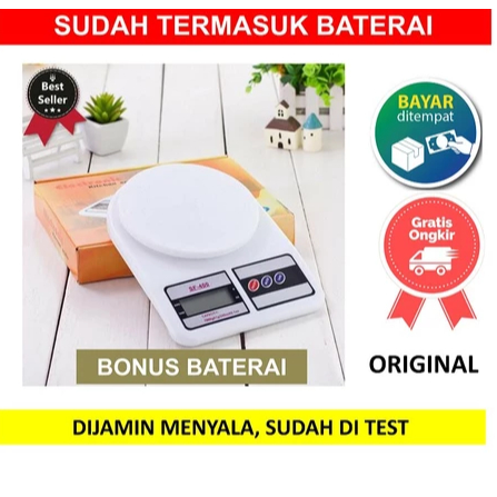 Timbangan Kue Dapur Digital SF400 SF 400 KITCHEN SCALE SF-400 Bonus Baterai