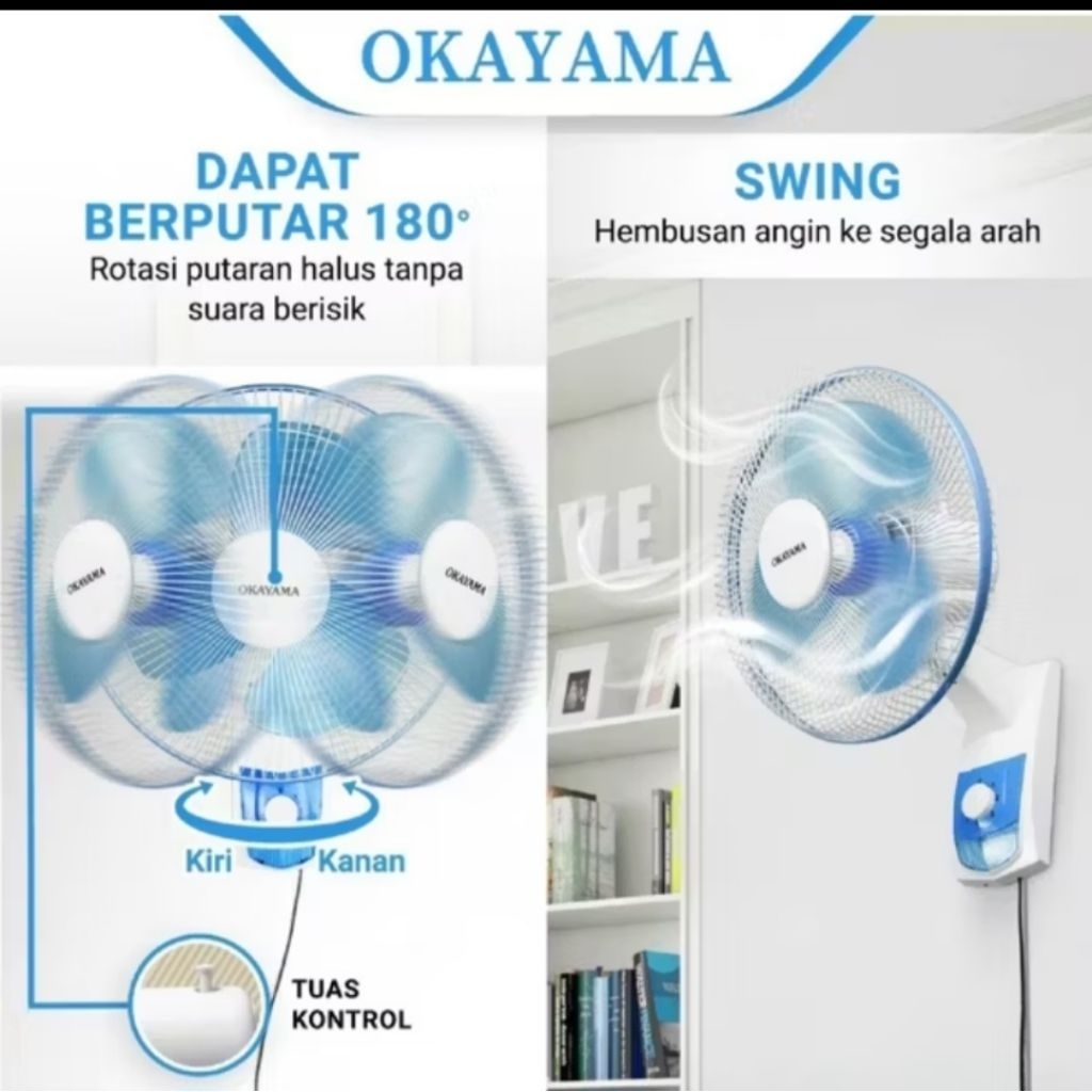 okayama kipas angin dinding 12inch
