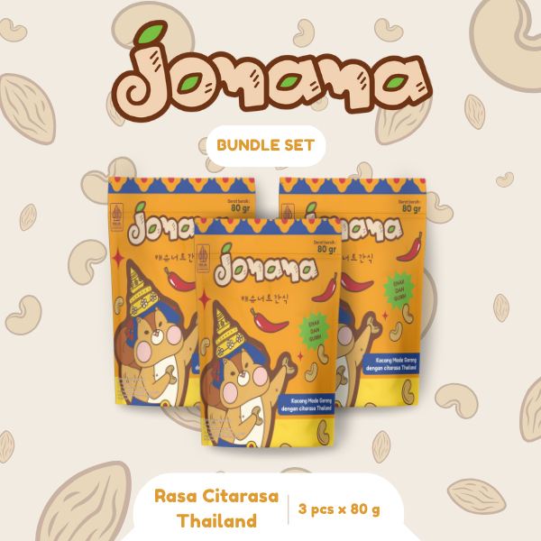 

Jomama - BUNDLE 3pcs Kacang Mede Goreng Citarasa Thailand 80gr Snack Cemilan Jajanan