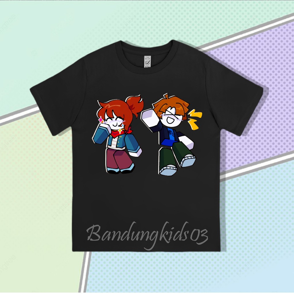 Baju Anak Kaos Anak Let's Play Roblox Bacon Acorn
