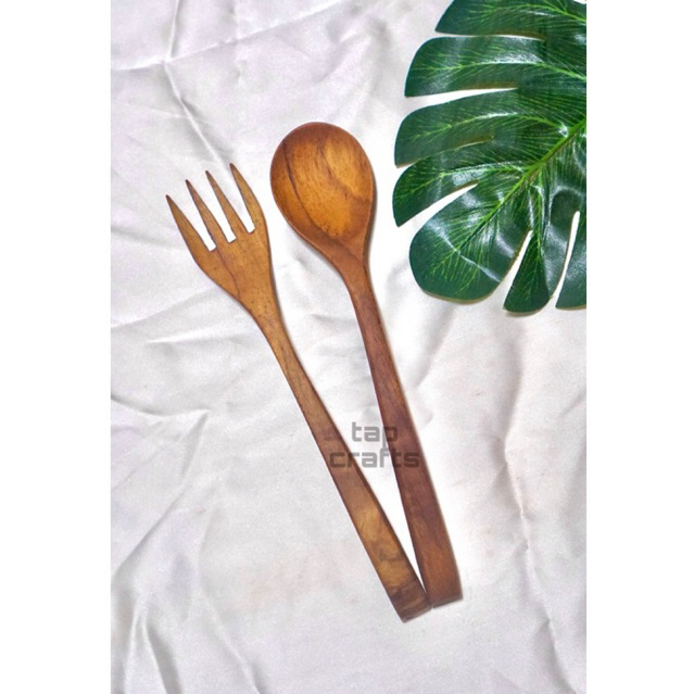 Alat Makan/ Cutlery Sendok Garpu Makan Kayu Jati asli Jepara Premium Anti Jamur