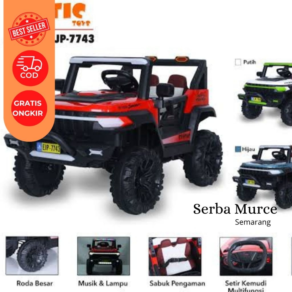 Mobil Jeep Mainan Anak Exotic EJP-7743/Mainan Anak/ Mobil Jeep Aki Murah/ Mobil Aki/ Mobil Aki Maina