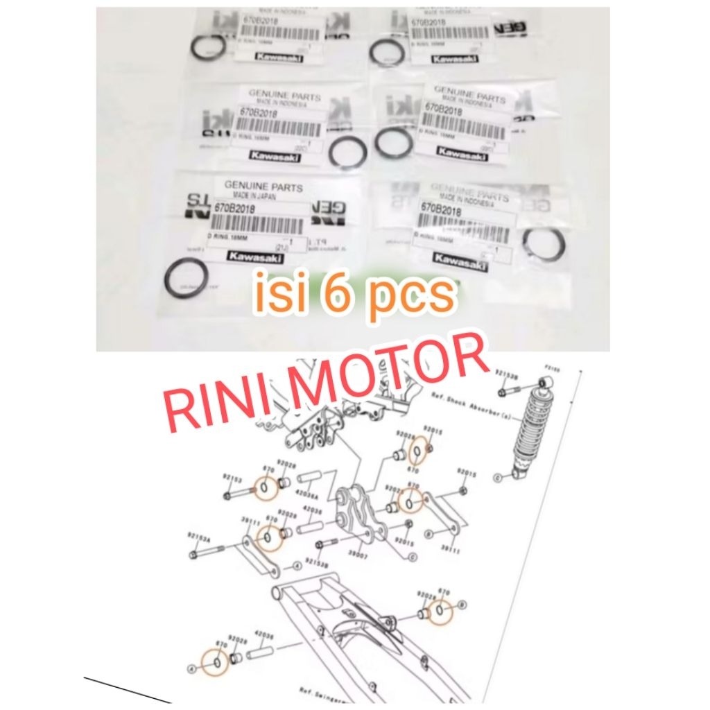 karet oring seal unitrack mono shock monoshock Ninja rr ss r original