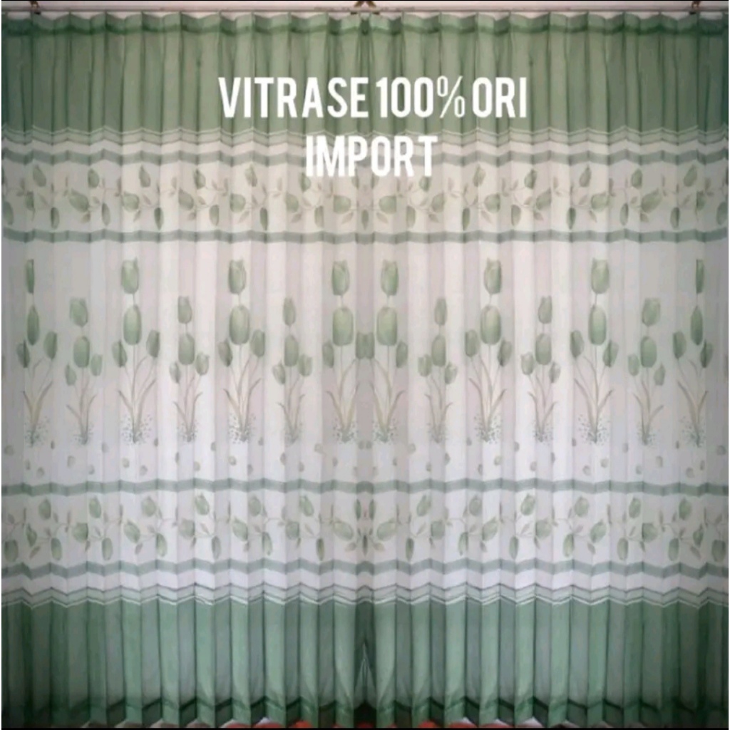 Vitrase Lapis Gorden Motif Bunga Tulip / Vitrase Gorden Mewah Tirai Jendela Kamar Tidur Murah
