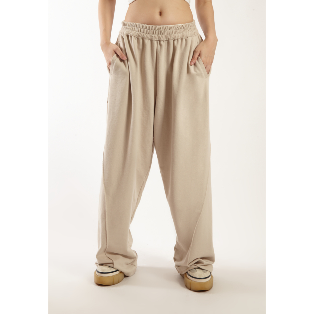 VEDECI X OCWA Kendrick Flare Track Pants Beige Cream