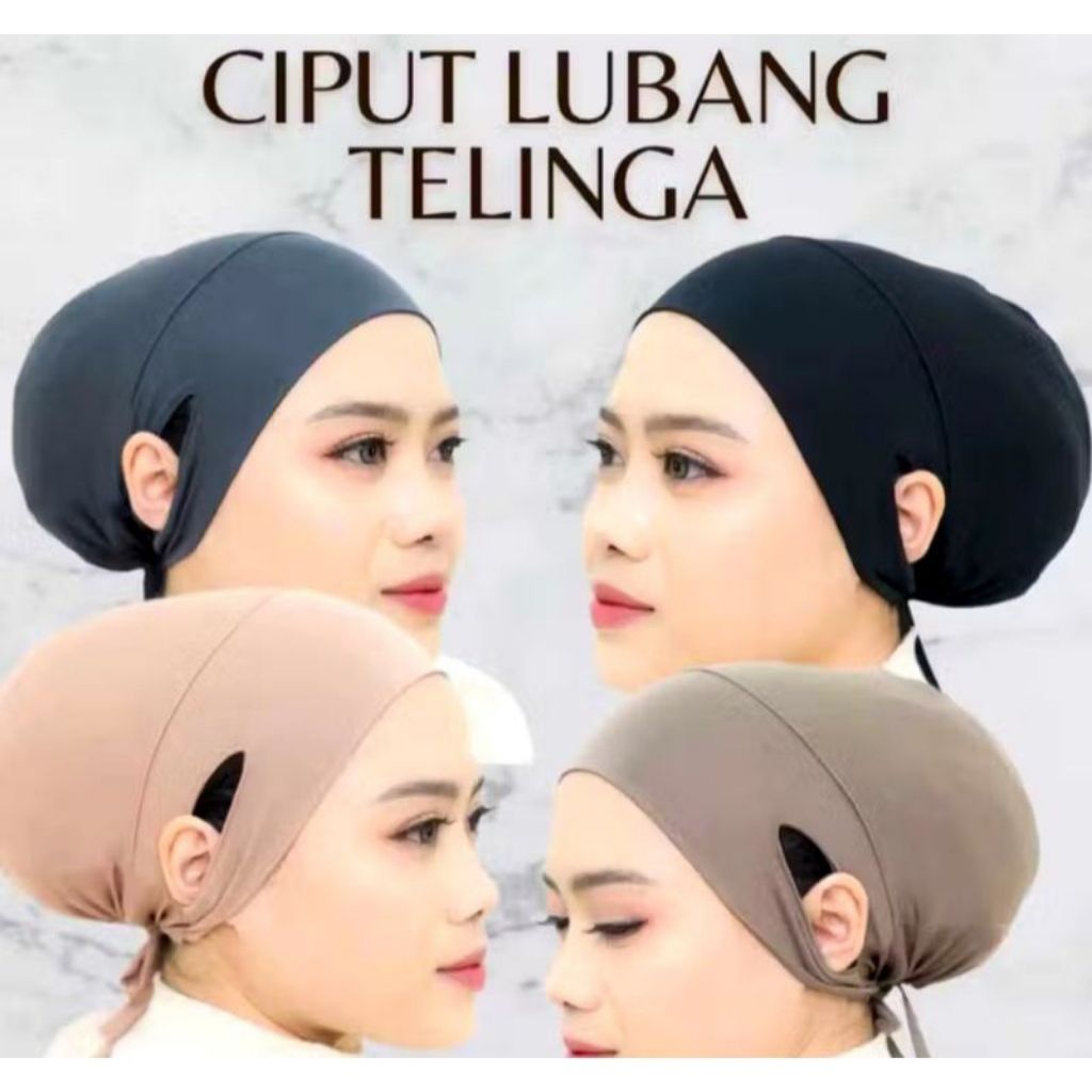 ciput hijab anti budeg lubang telinga daleman hijab