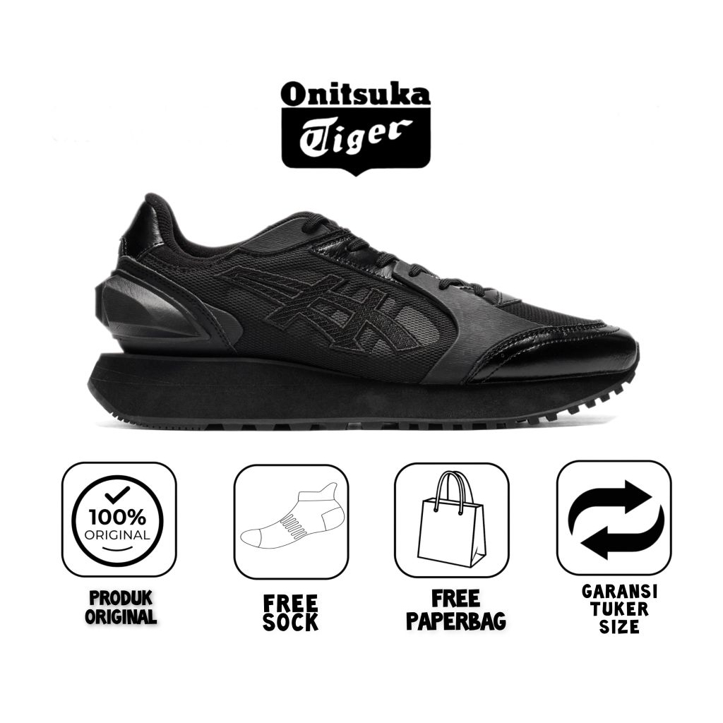 Sepatu onitsuka tiger Moage full black original free paperbag