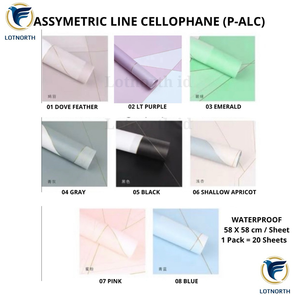 

[1 pack] P-ALC / Kertas Buket Bunga / Wrapping Paper Cellophane / Assymetric Line Cellophane / Kertas Buket Model Magnetic Line Garis Abstrak/ Flower Paper Craft / Kertas Celopen / Plastik Bunga