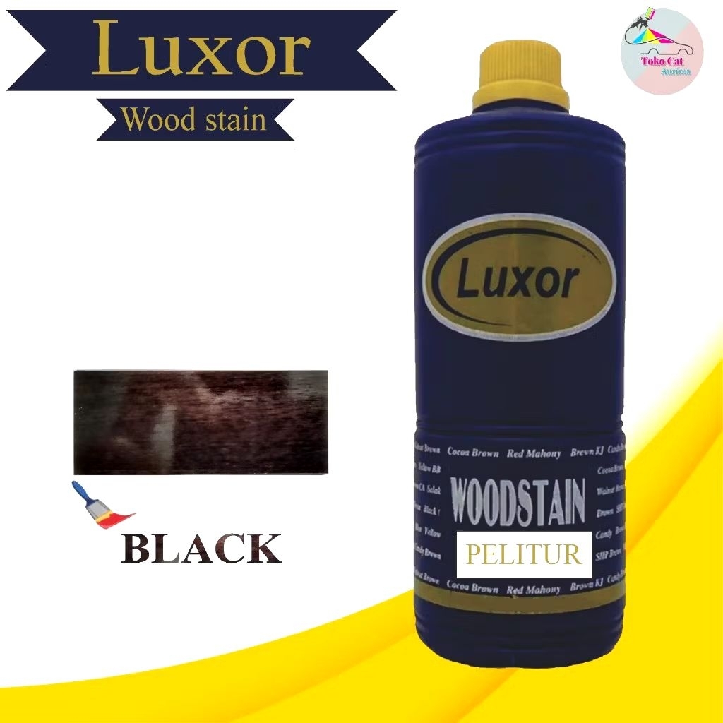 CAT KAYU WARNA BLACK POLITUR PLITUR LUXOR WOODSTAIN KAYU 1 LITER ORIGINAL