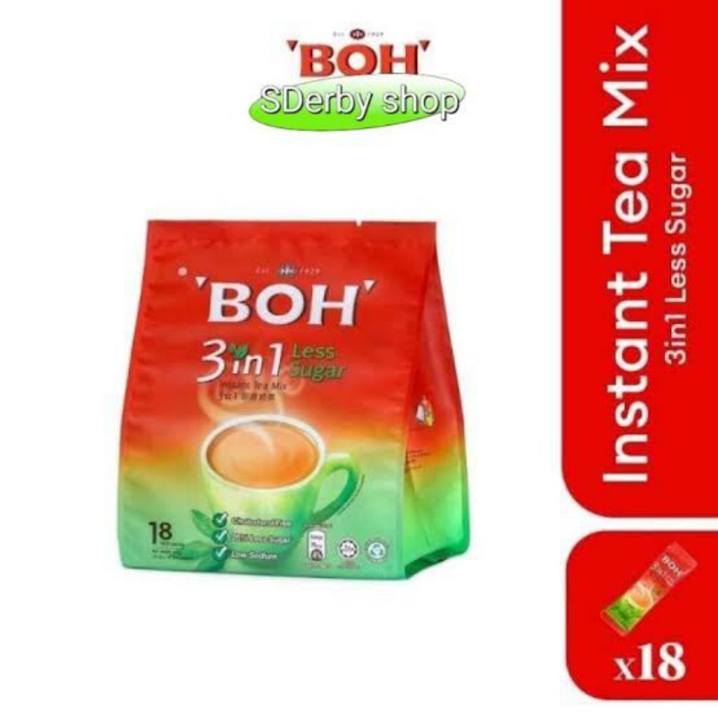 

Boh Teh Tarik Stevia Less Sweet Pack isi 18 sachets