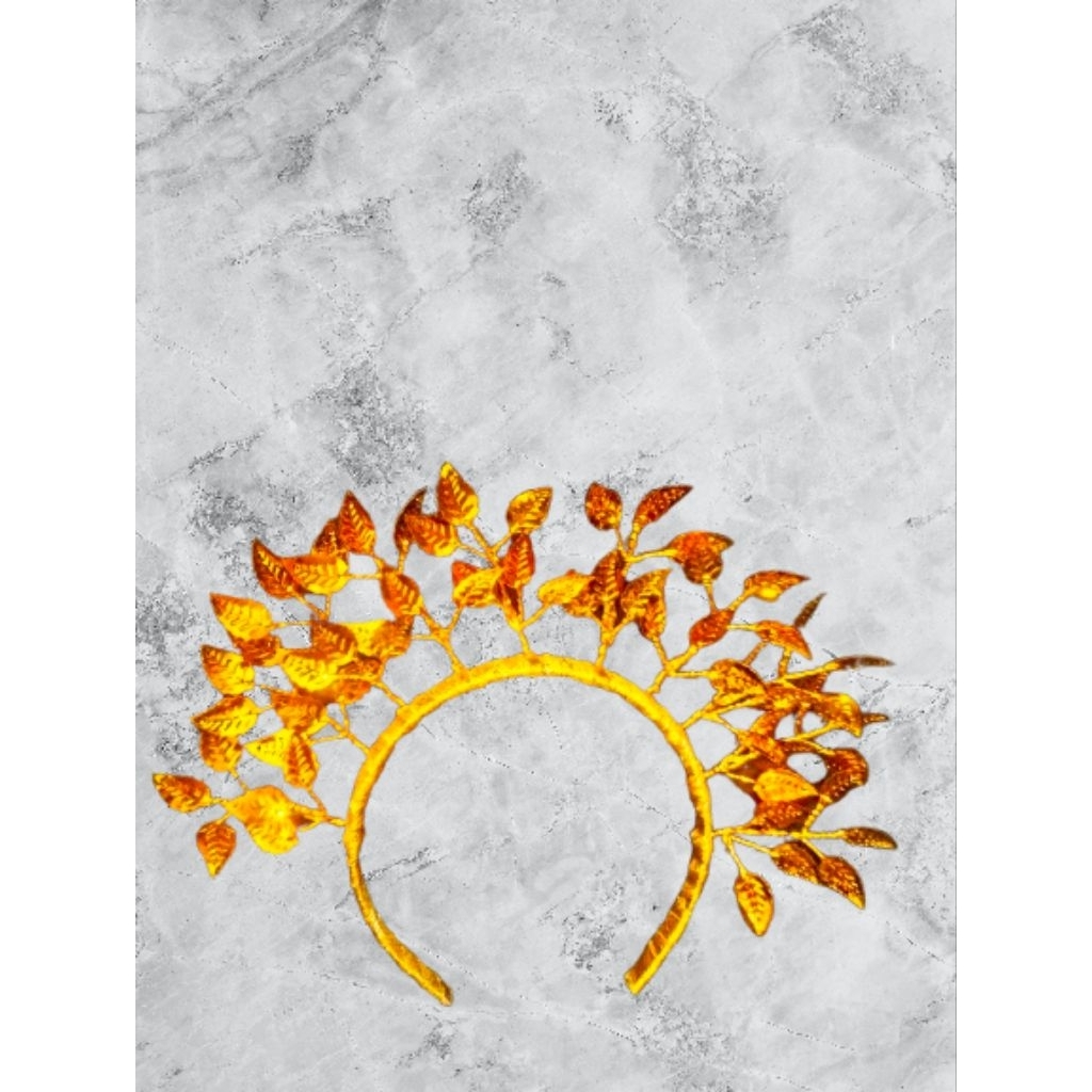 mahkota bando daun akarr emas