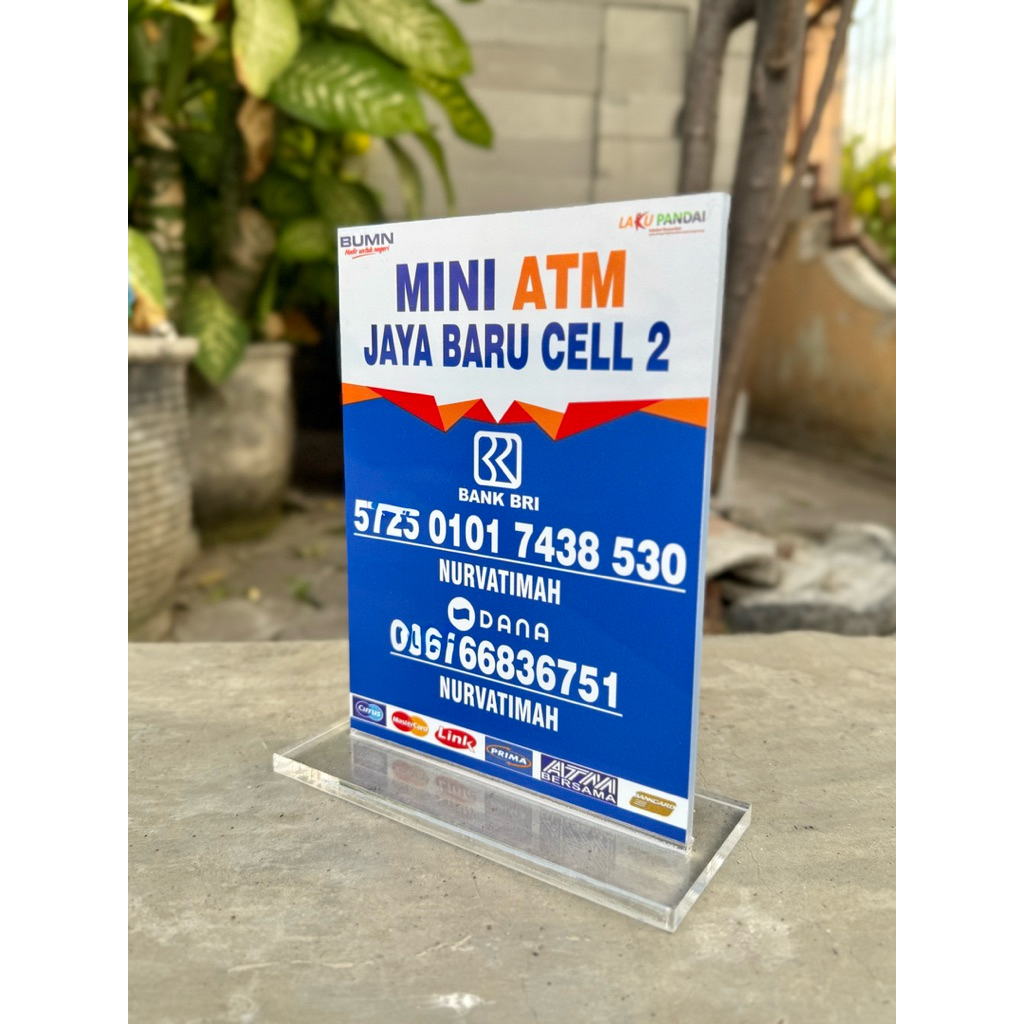 

BISA REQUEST CUSTOM AKRILIK UK 15x20cm TEBAL AKRILIK MEJA PAJANGAN AGEN MINI ATM