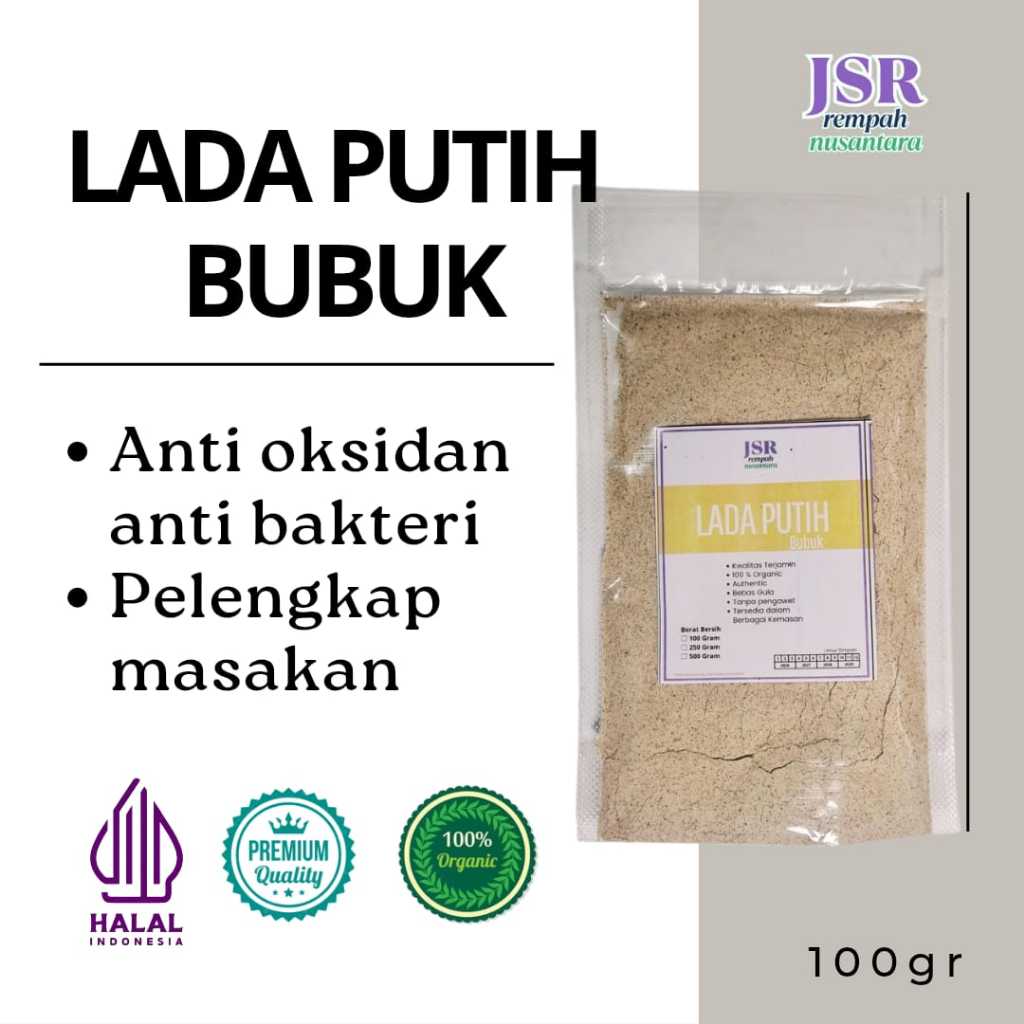

LADA PUTIH BUBUK TANPA CAMPURAN ASLI 100% ORIGINAL