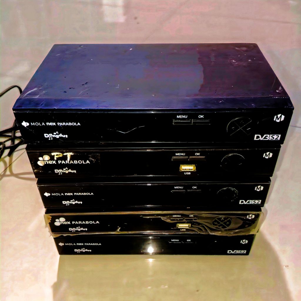 Receiver bekas pakai Nex Parabola merah Support MNC group dan multistream chipset Guoxin second bisa