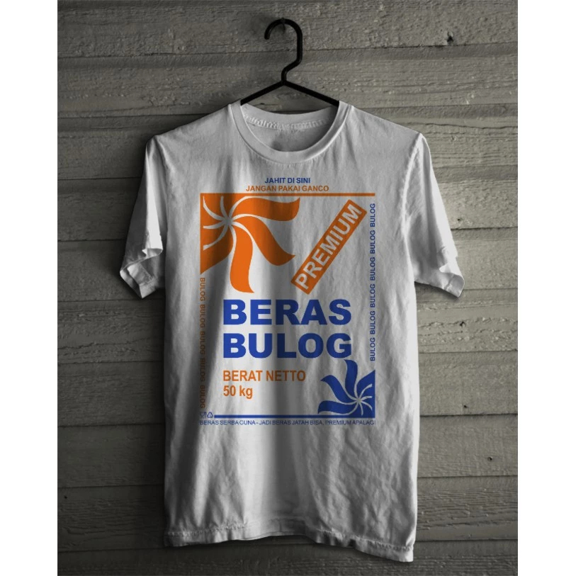 Baju Kaos Karung Beras Bulog Premium Cotton Combed 24s
