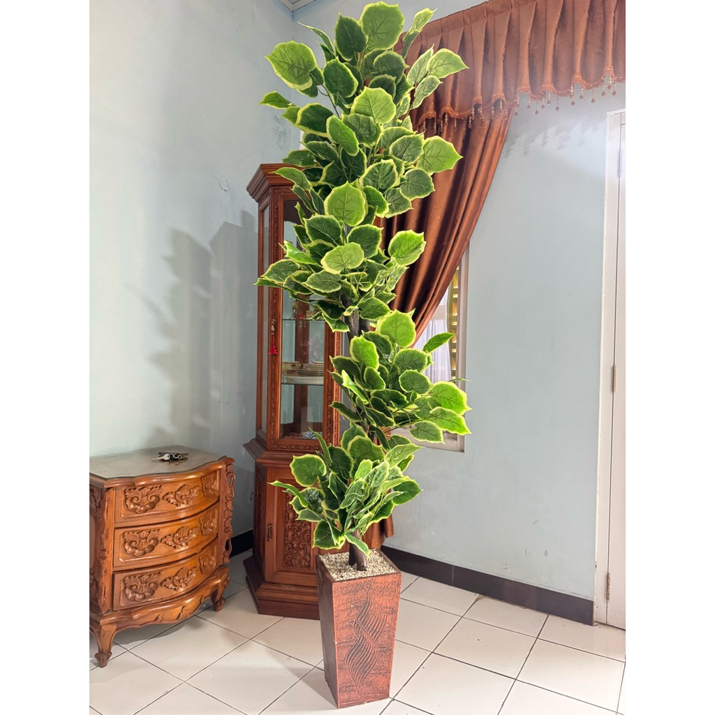 Indah Florist - Pohon Artificial 2 Meter Pot Harbot Ukuran Besar Dekorasi Plant Sintetis Tanaman Sud