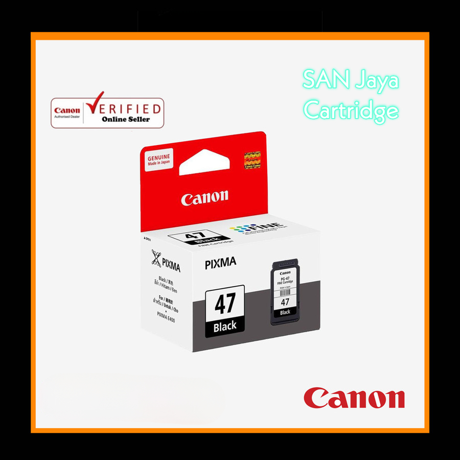 Tinta Canon 47 Black Original Printer E3170 E3177 E400 E410