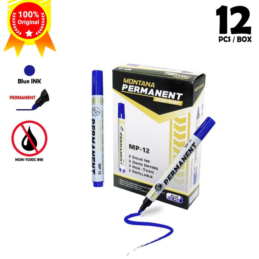 

Spidol MONTANA Permanent Warna Biru 12 Pcs/Box / MP-12 BLUE