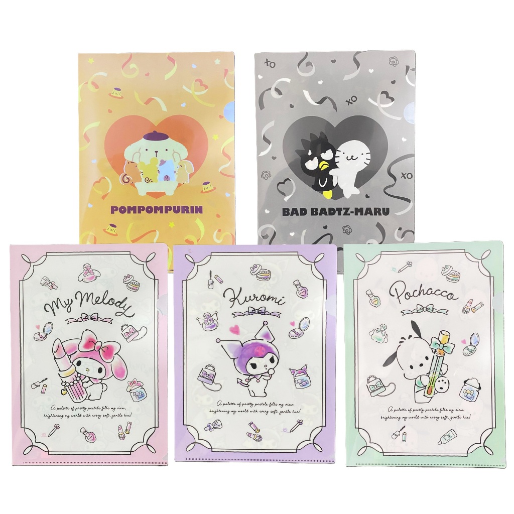 

Ori Sanrio Jepang - Map L Plastik A4 File Folder Kuromi Pochacco My Melody Pompompurin Badtzmaru