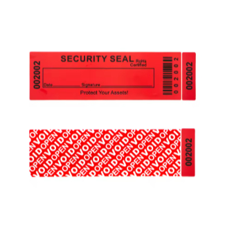 

100% Total Transfer Tamper Evident labels Security Warranty Void Stickers red Large 35*120 mm Triple Serial Numbers seal sticker