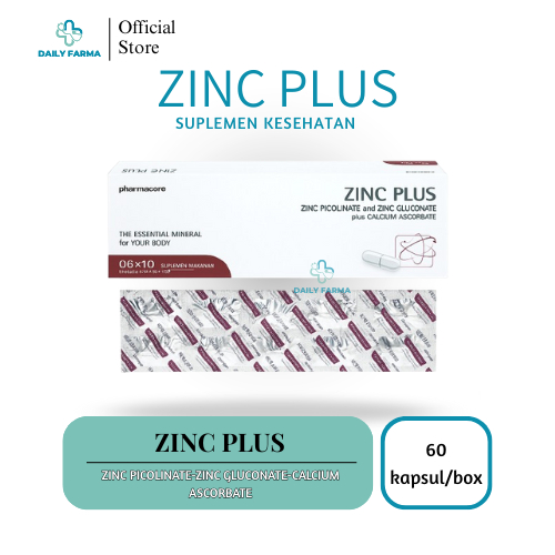 ZINC PLUS 1BOX/60TABLET | ZINC PICOLINATE-ZINC GLUCONATE-CALCIUM ASCORBATE | SUPLEMEN KESEHATAN