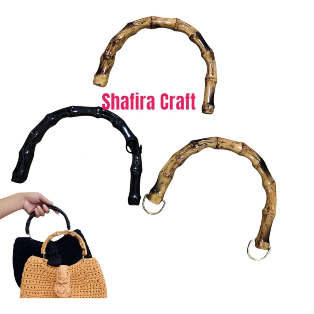 [1pcs/biji] Handle Tas Motif Bambu plastik ABS