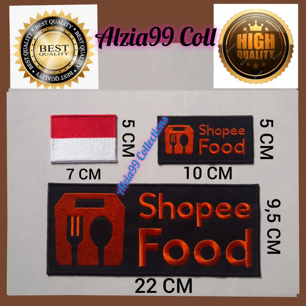 Emblem Bordir Logo Shopee Fd Sepaket 3pc / Bordir Computer High Quality