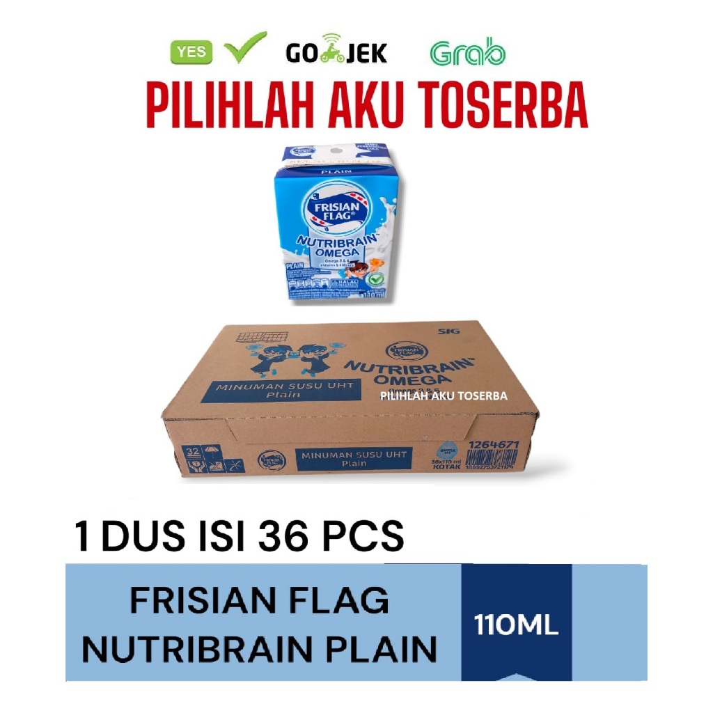 

Susu Frisian Flag NUTRIBRAIN PLAIN 115 ml MENJADI 110 ML - (HARGA 1 DUS ISI 36)