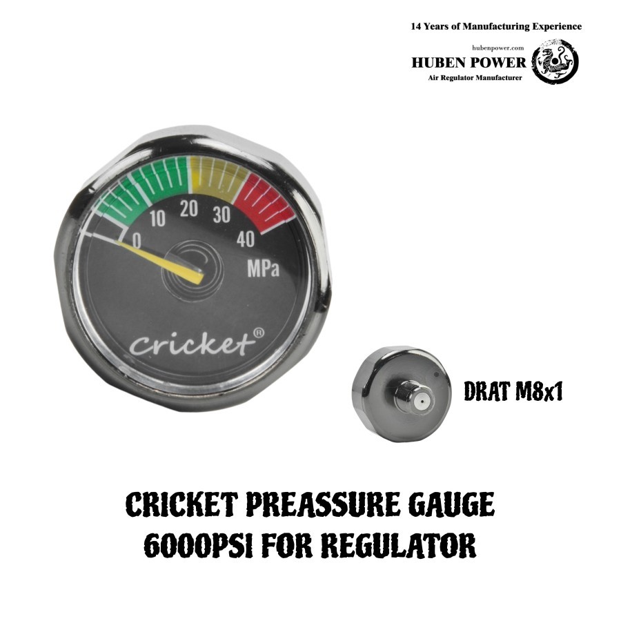 MANOMETER REGULATOR CRICKET PAINTBALL DRAT M8 SILVER