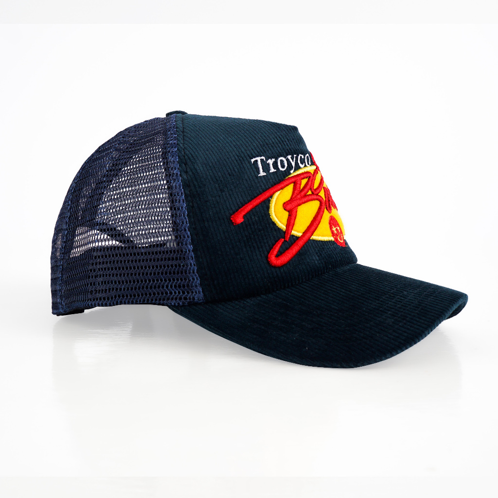 [FREE BOX] Troy Company Trucker Hat Smile Busy - Topi Trucker Navy Corduroy TCN 3192