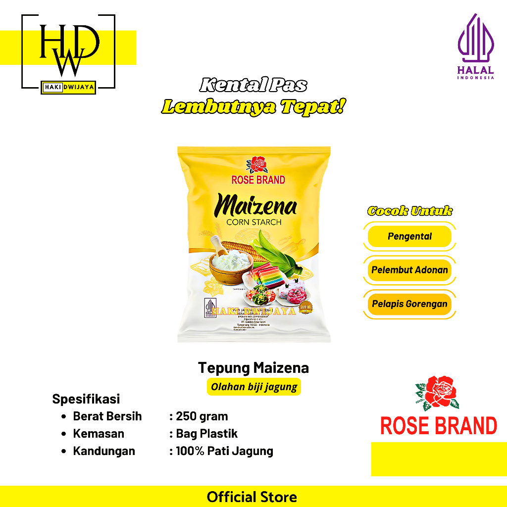 

[250gr] Rose Brand Maizena Tepung Pati Jagung Halus Lembut & Serbaguna