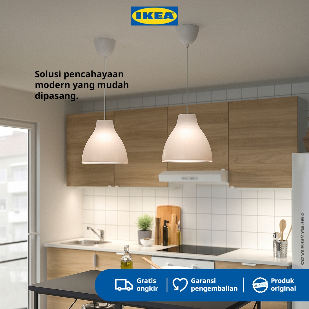 IKEA MELODI Lampu Gantung putih 28cm Minimalis