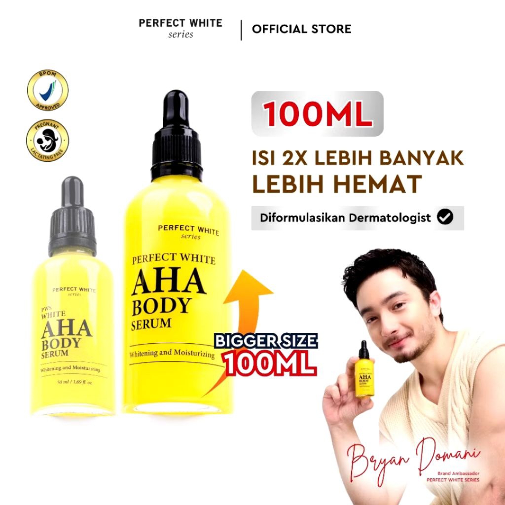 [ORIGINAL] Body serum perfect white Aha Serum Pemutih badan + Body Lotion untuk pemakaian