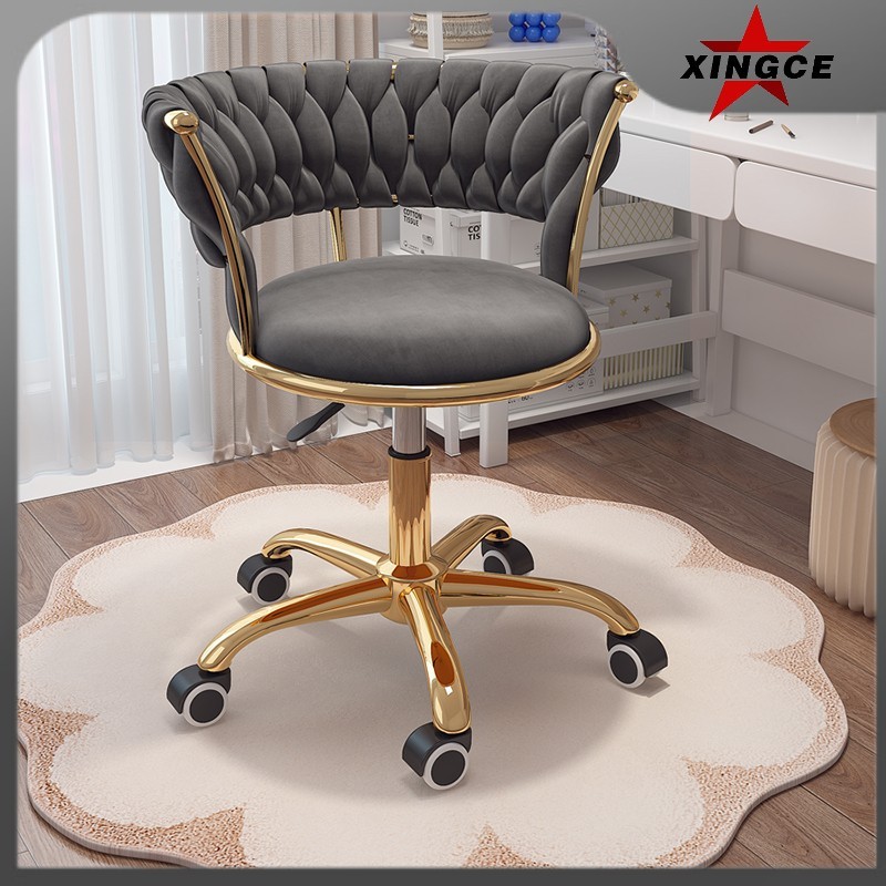 Kursi putar kursi bar rumah tinggi kursi bar beludru berlapis emas
