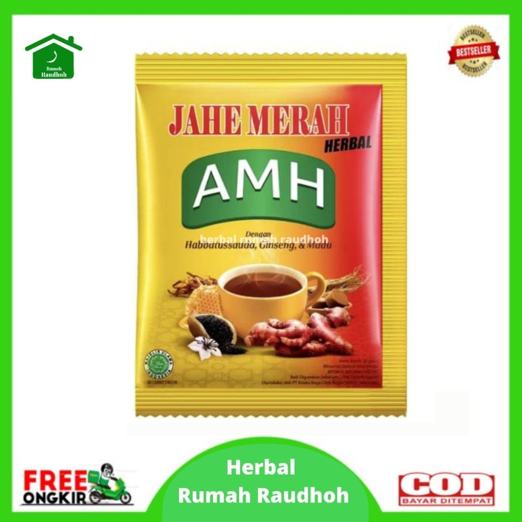 

JAHE MERAH SUPER AMH HERBAL HABBATUSSAUDA PLUS GINGSENG & MADU - PER RENCENG 10 SACHET