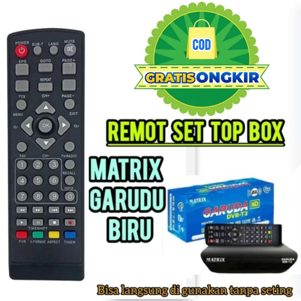 Remote SET TOP BOX MATRIX GARUDA BIRU TANPA SETING