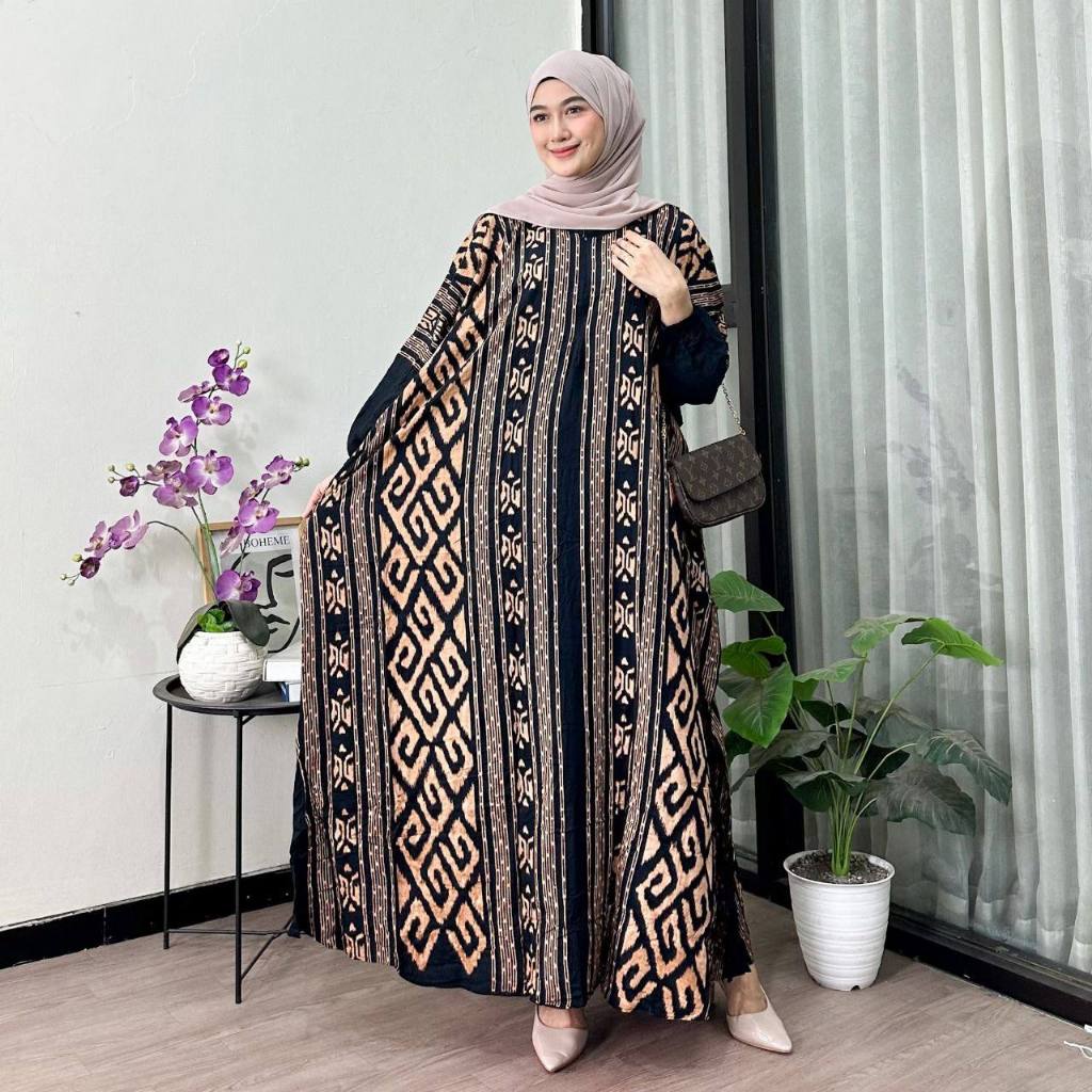 Kaftan Asmad Jumbo Rayon Elegan Kaftan Batik Sultan Lengan Panjang Busui Rayon Premium Gamis Kaftan