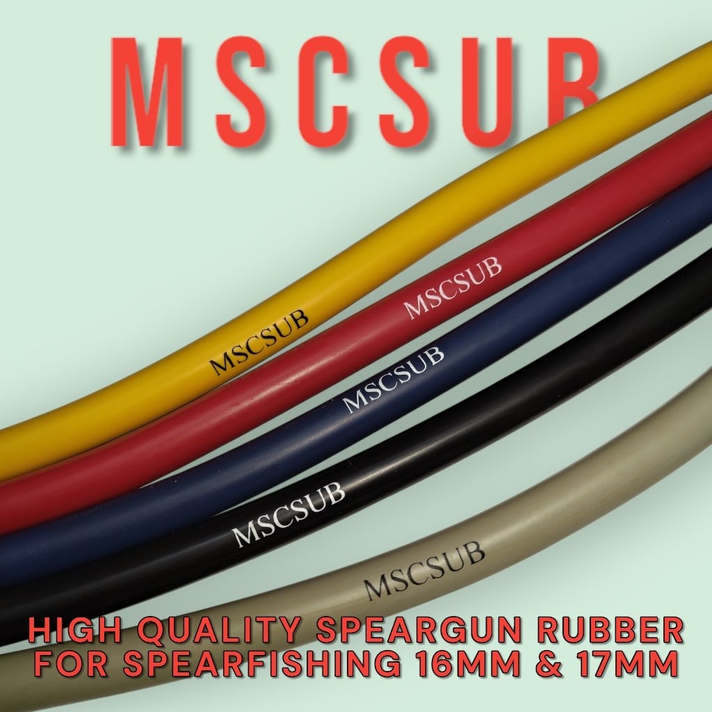 10CM KARET SPEARGUN 16MM MSCSUB BUKAN EPSEALON, CRESSI, SIGALSUB, ROB ALLEN, PRIMELINE, SPEAROID