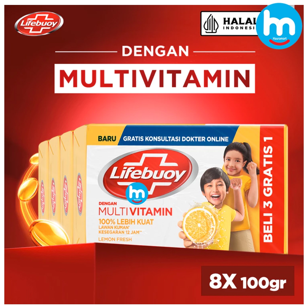 Lifebuoy Mild Care Sabun Batang 8 x 100gr / Lifebuoy Batang