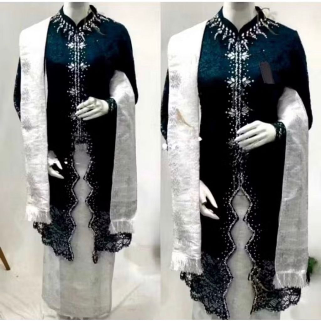 Set kebaya brukat payet Lalisa/ ( FREE HIJAB ) kebaya modern/kebaya ibu besan/kebaya kondanga/kebaya