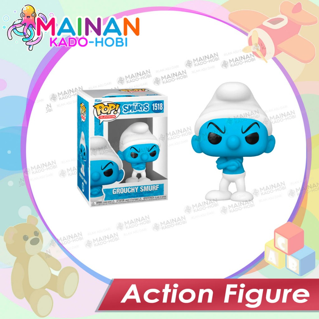 HOBI KOLEKSI MAINAN VIRAL ANAK MINIATUR ACTION FIGURE KARTUN SMURFS GROUCHY