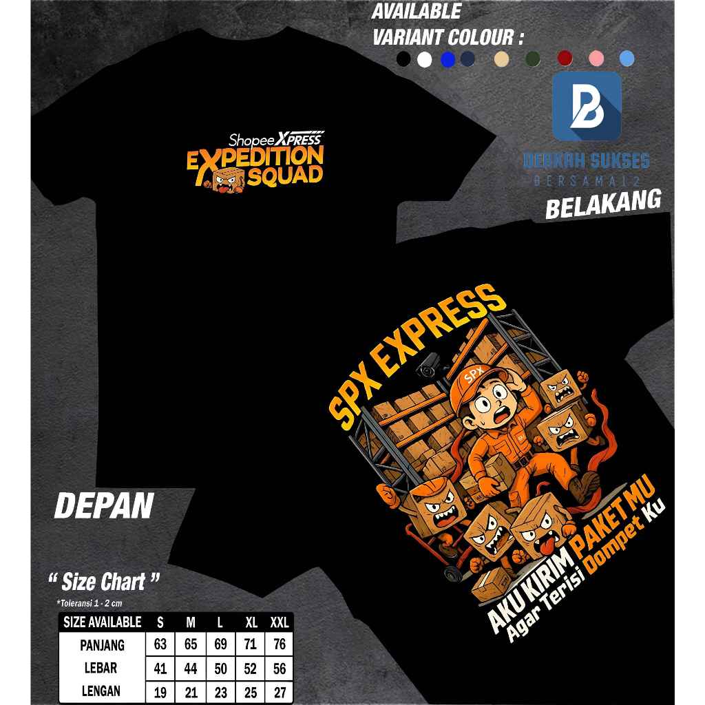 Berkah Sukses Bersama12 Kaos Distro SPX EXPRESS , kaos pria katun combed sablon digital DTF Shopee C