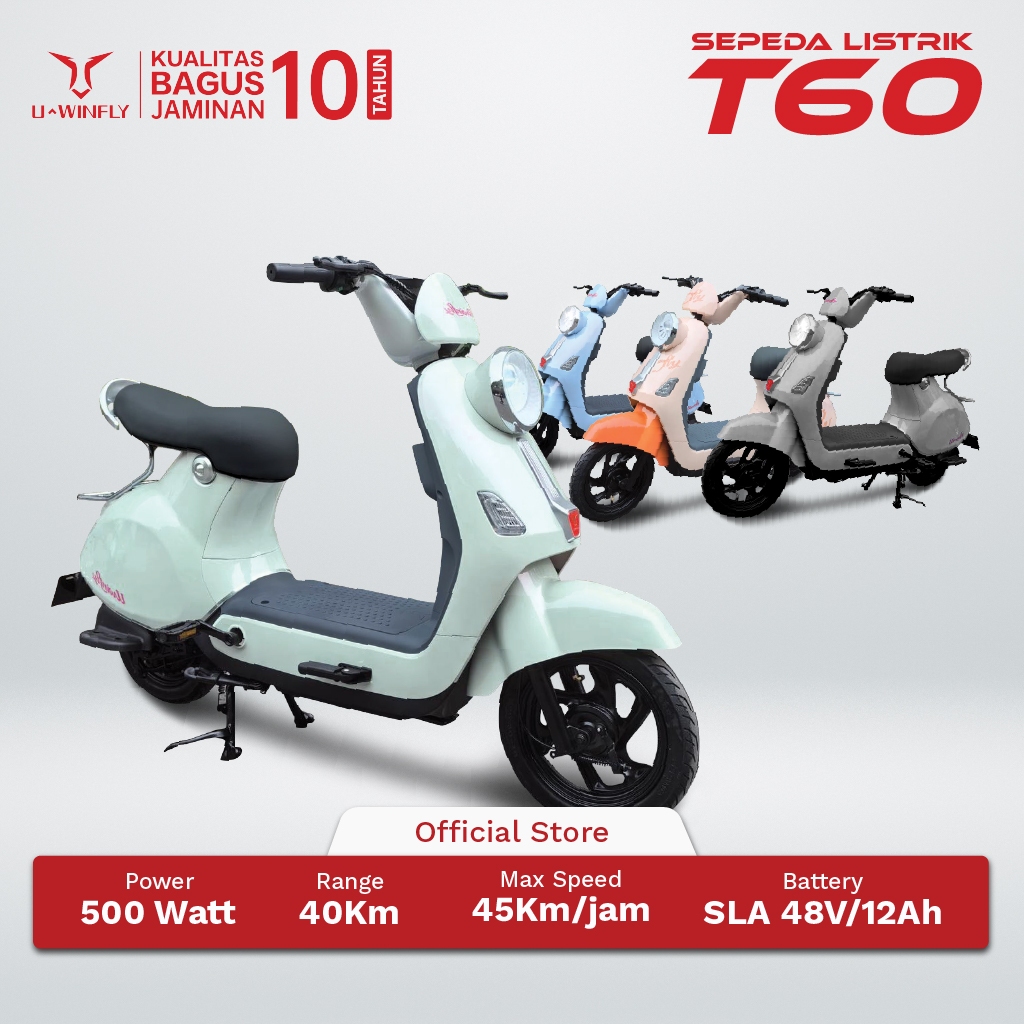 SASTROWER22 - U WINFLY T60 SEPEDA LISTRIK LIPAT ELEKTRIK BIKE BATERAI AWET