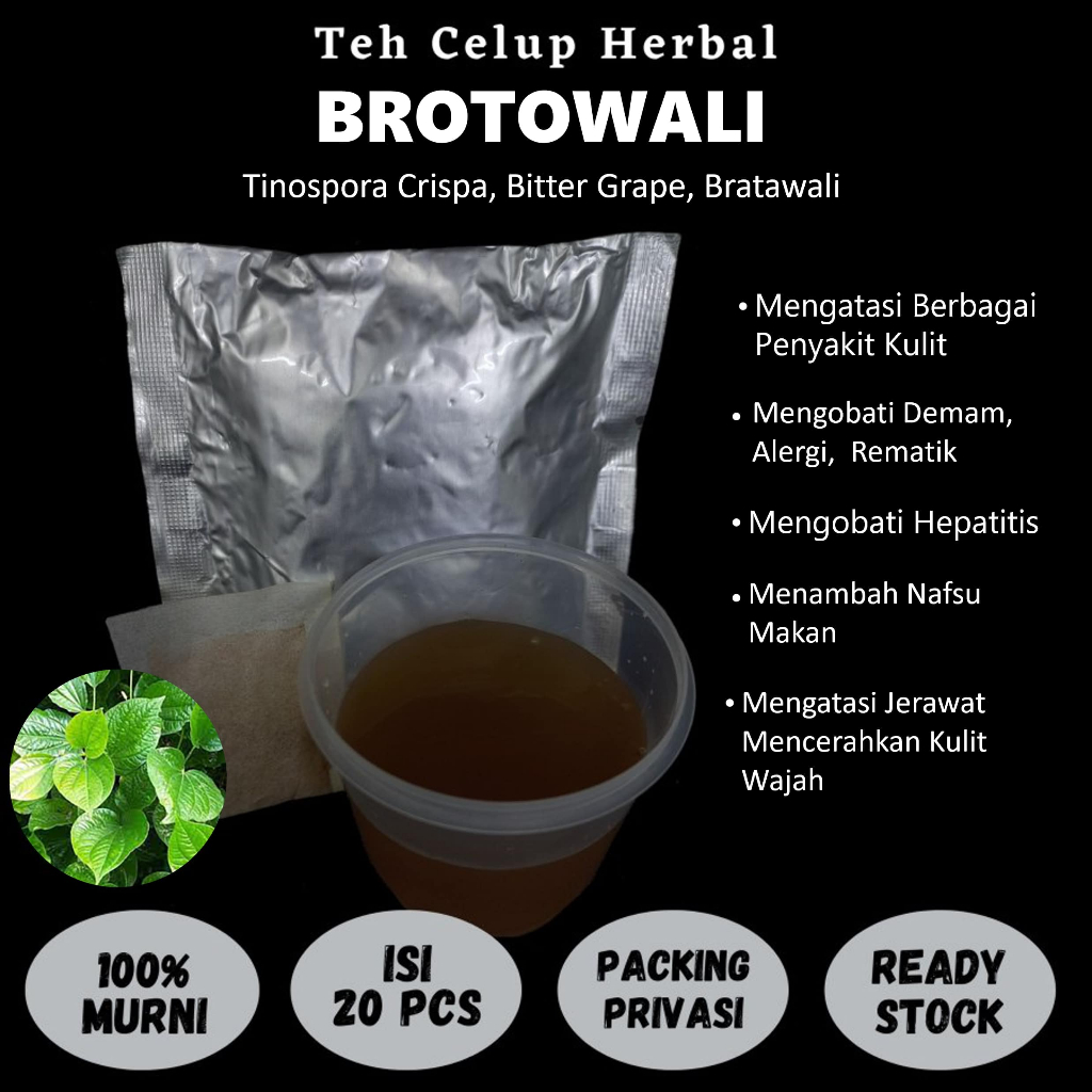 

Teh Celup Herbal BROTOWALI Mengobati Diabetes Rematik Radang Sendi Kulit Gatal Alergi Jerawat