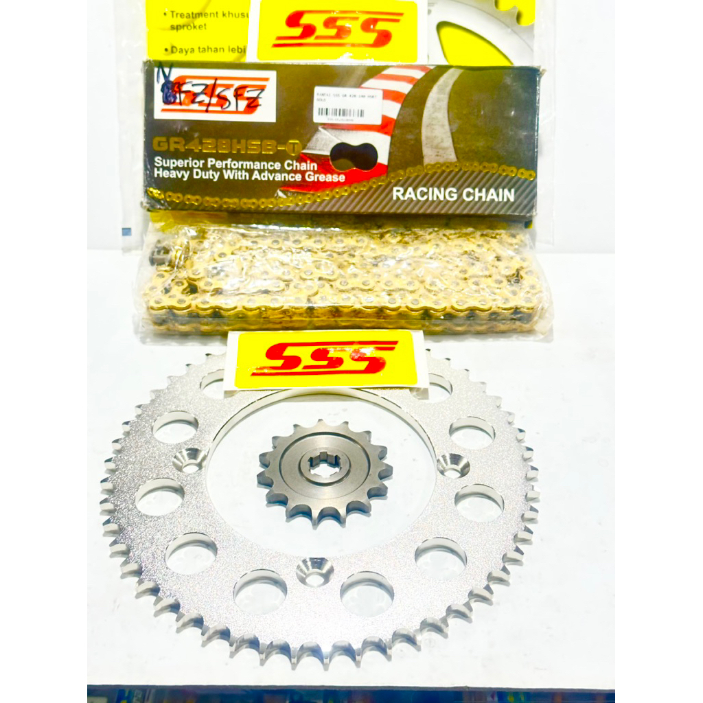 gear set klx d’traker 150 sss 428 GEAR SET SSS,KLX 150, D'TREKER 150,1 SET GEAR SSS 100% ASLI GEAR S