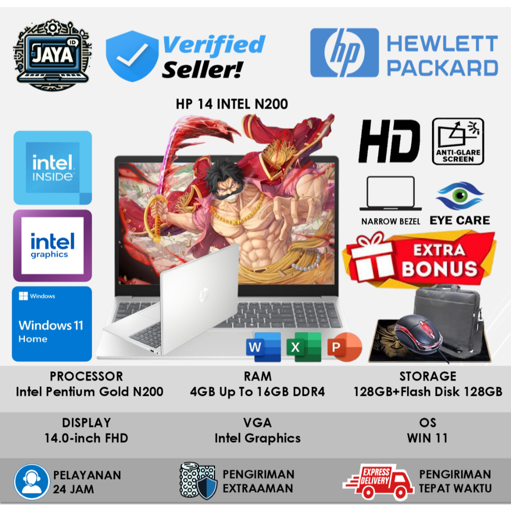 Laptop Hp 15 Intel N200 16GB 128GB 15.6 Inchi Windows 11 Home