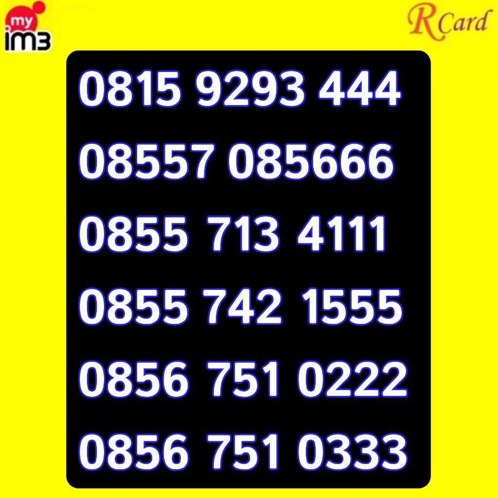 Perdana Nomor Cantik IM3 Indosat 11 Digit Tripel 222 333 9293 444 555 666 4111