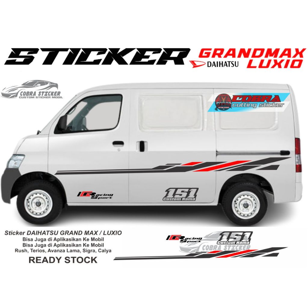STICKER STIKER MOBIL DAIHATSU GRANDMAX LUXIO STICKER BODY SAMPING NOMER RACING GRANDMAX