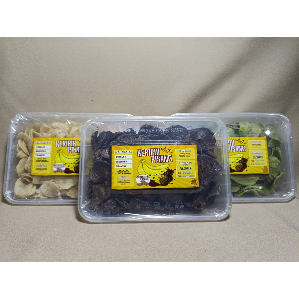 

Paket hemat keripik pisang cokelat lumer 3 rasa 510gram